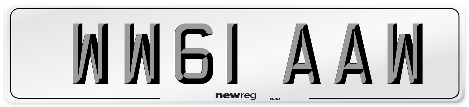 WW61 AAW Number Plate from New Reg